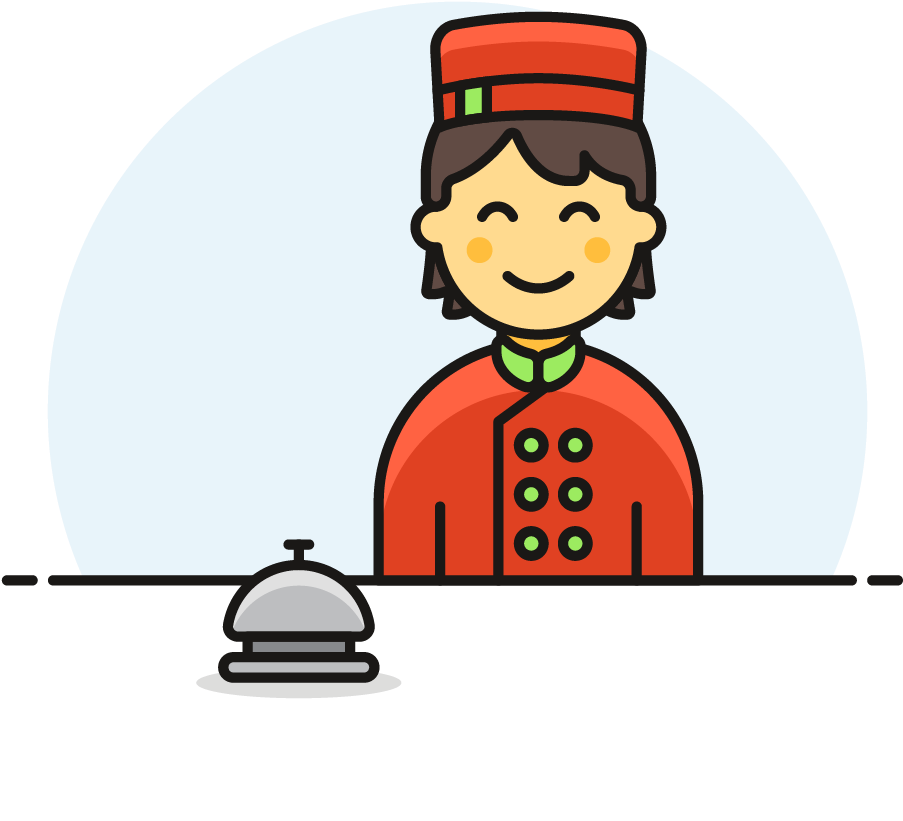 41 Hotel Receptionist Male Asian - Cartoon (1025x1148)