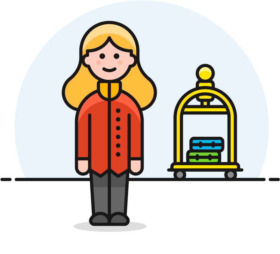 44 Receptionist Trolley Female Caucasian - Hotel (1025x1148)