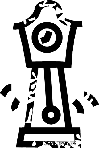 Grandfather Clock Royalty Free Vector Clip Art Illustration - Things That Are Not Living (321x480)