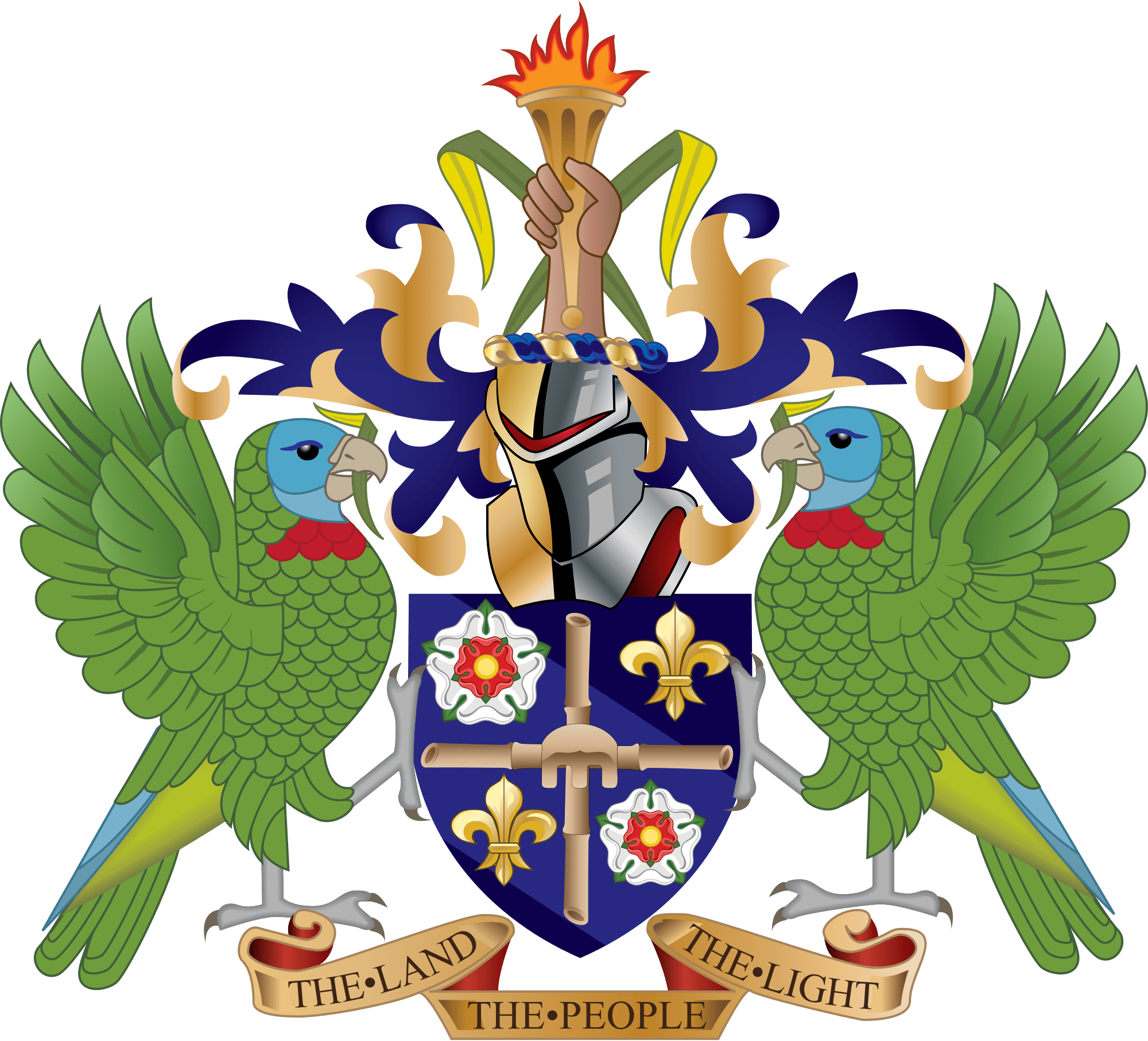 Coat Of Arms Of Saint Lucia - St Lucia Coat Of Arms (2000x1814)