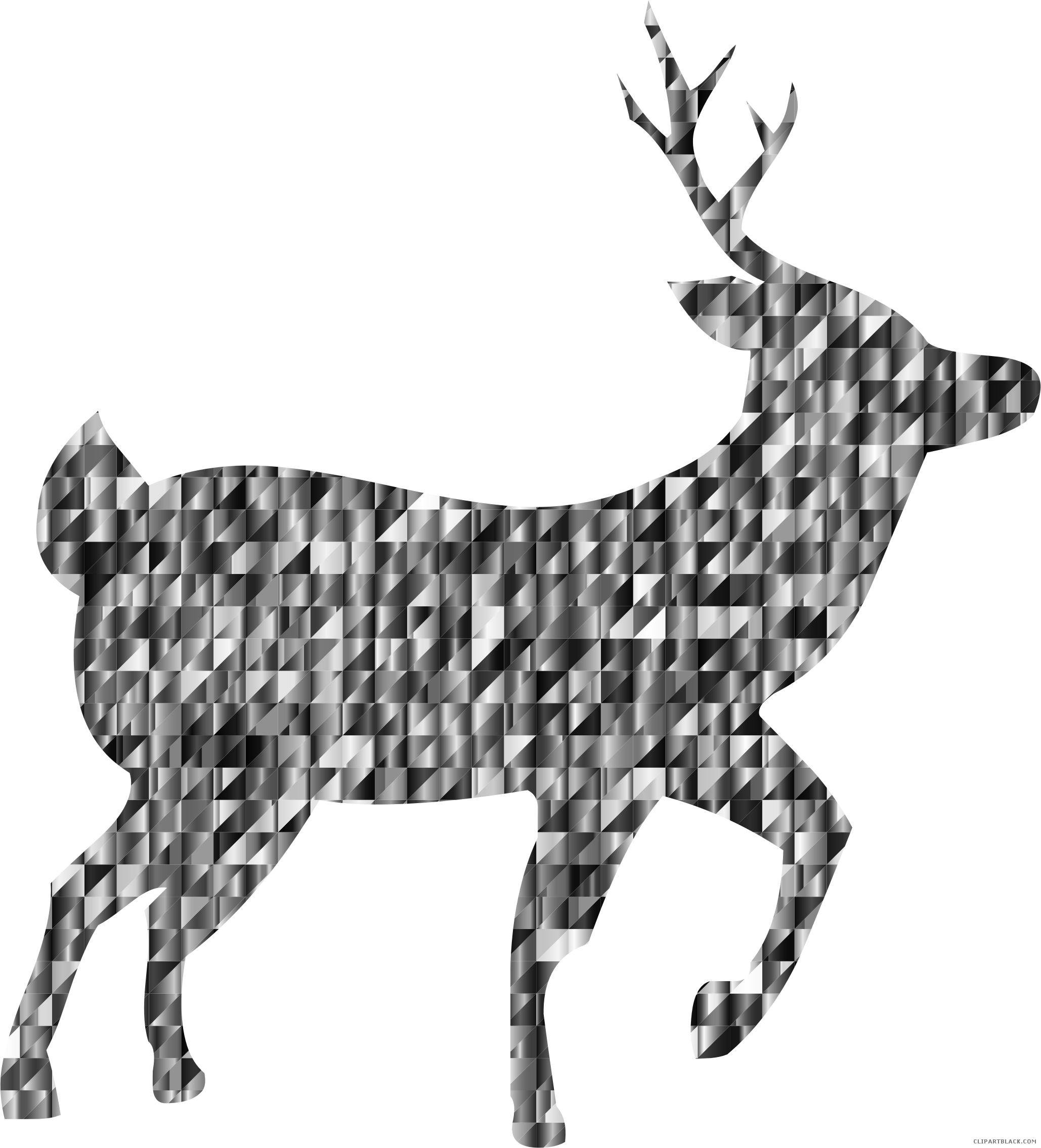 Deer Animal Free Black White Clipart Images Clipartblack - Kerst Plaatjes Zwart Wit (2058x2270)