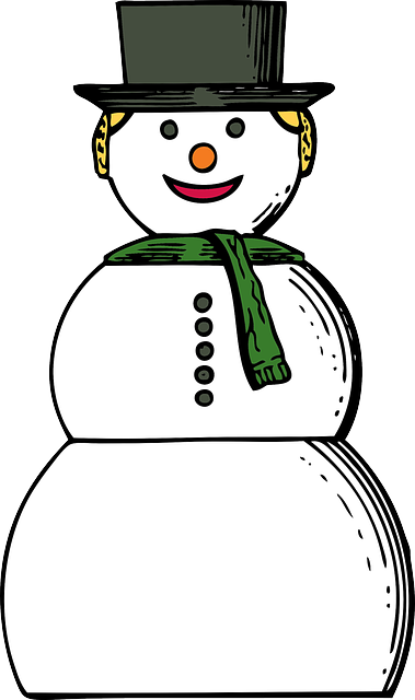 Green, Yellow, Woman, Cartoon, Hair, Hat, Snow, Scarf - Snow Woman (379x640)