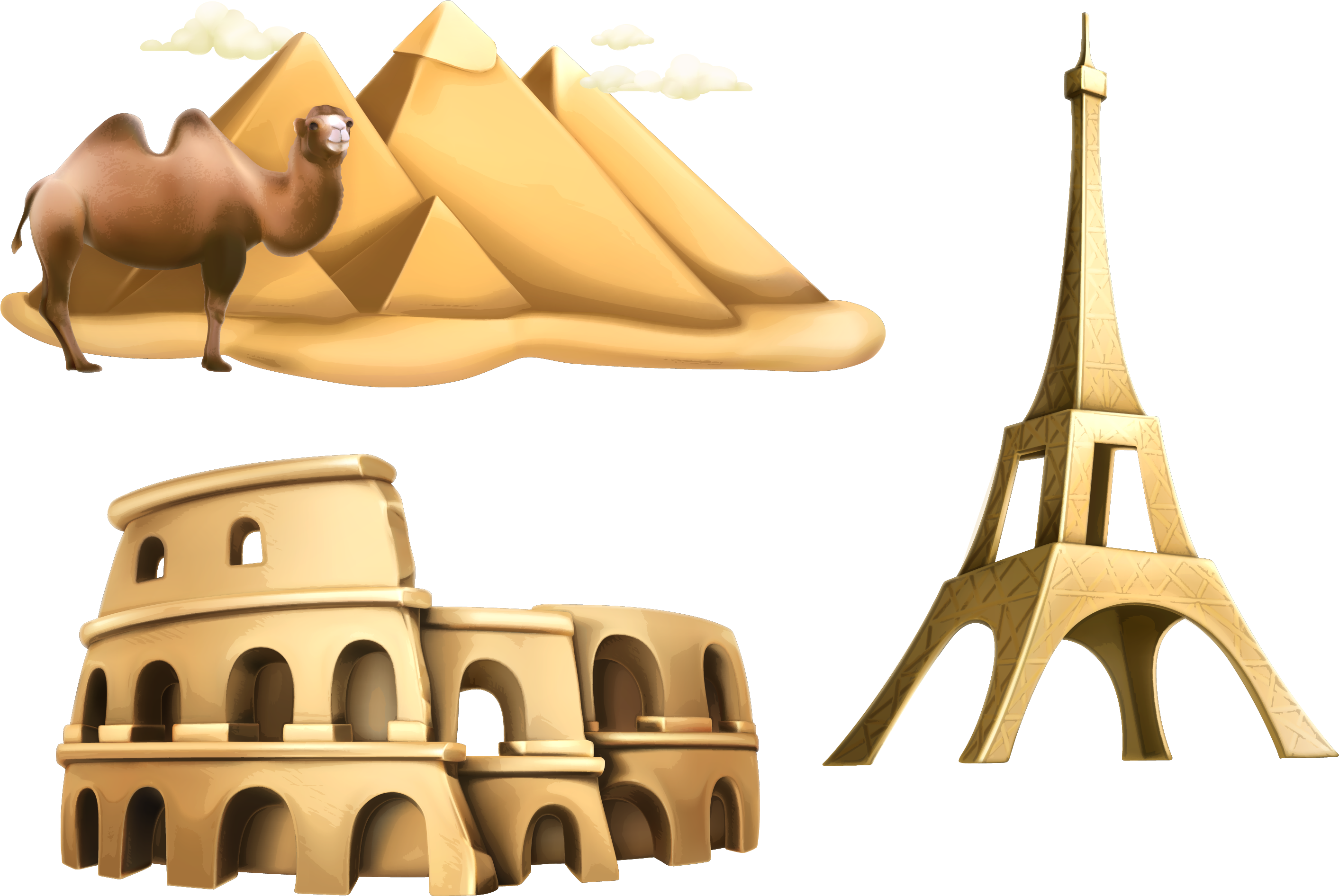 Camel Cartoon Erg - 暑假 環 遊 世界 素材 (3011x2292)