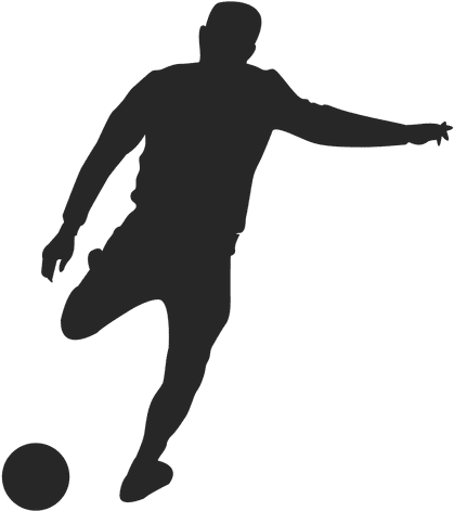 Footballer Kicking Ball Transparent Png - Soccer Silhouette (512x512)