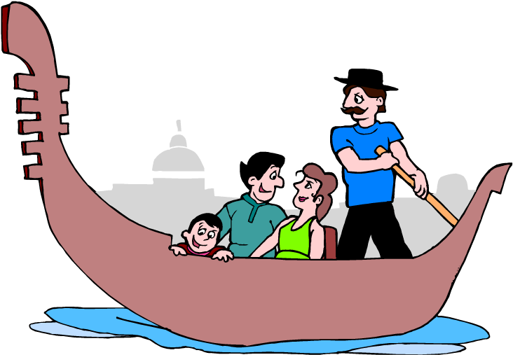 Venice Gondola Clip Art - Gondolas In Venice Clipart (750x522)