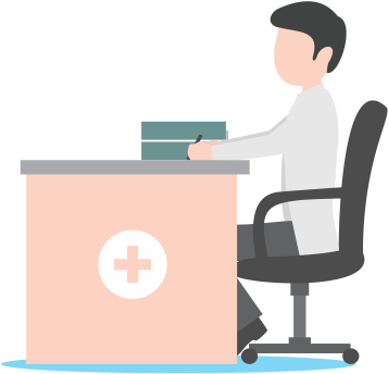 Sms Reminder To Doctor For Video Chat - Doctor Desk Png (357x344)