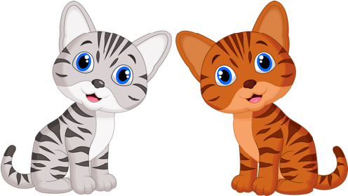 Cute White Kitten Transparent Png Picture - Cat Cartoon (500x300)