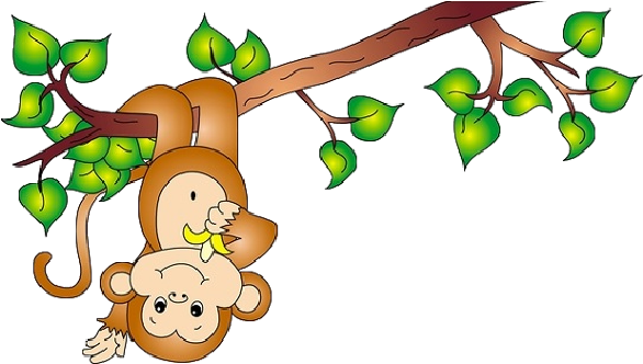 Cute Funny Cartoon Baby Monkey Clip Art Images - Monkey In A Tree Cartoon (600x400)
