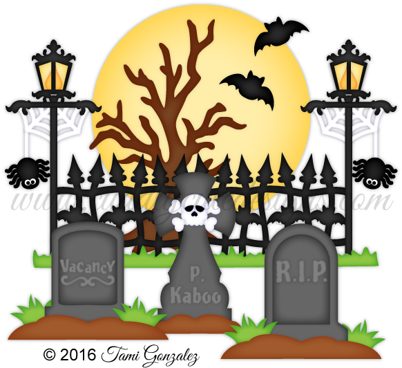 Spooky Graveyard - Clip Art (600x600)