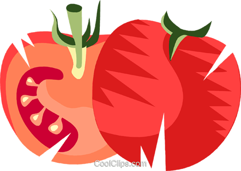 Sliced Tomatoes Royalty Free Vector Clip Art Illustration - Illustration (480x341)