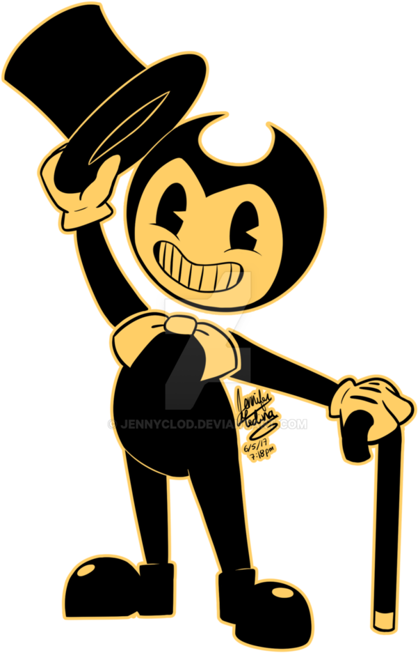 Top Hat Bendy By Jennyclod - Bendy With A Hat (816x979)