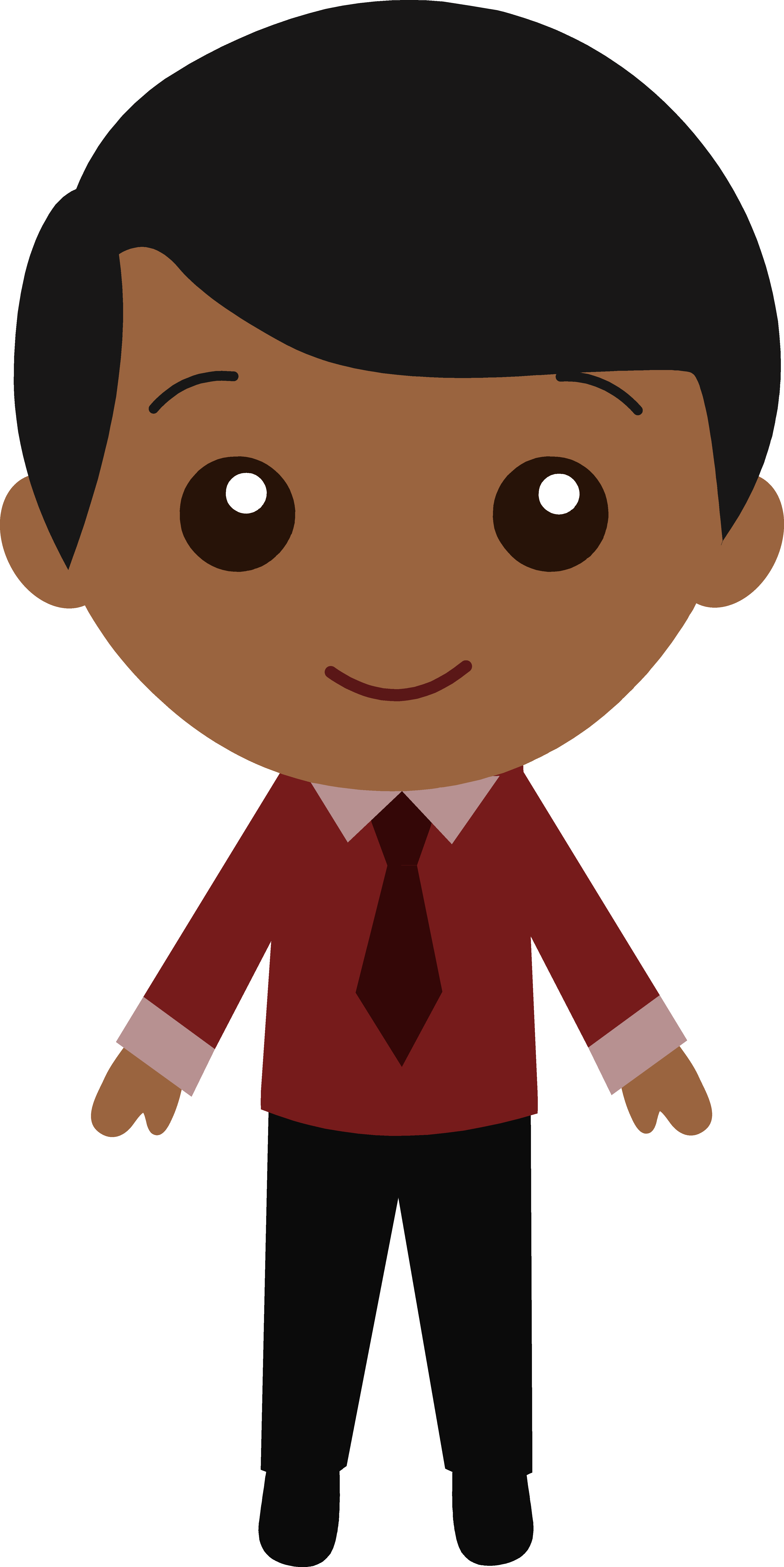 Cute Guy Clipart - Brown Boy Clipart (4006x8004)