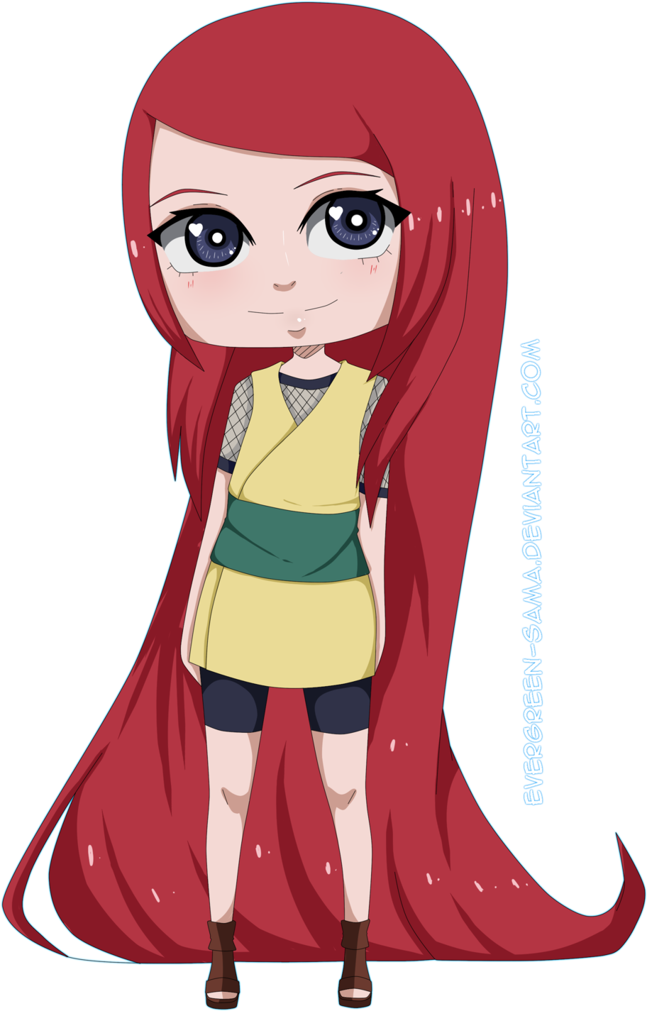 Chibi Kushina By Evergreensama128 Chibi Kushina By - Cartoon (1024x1536)