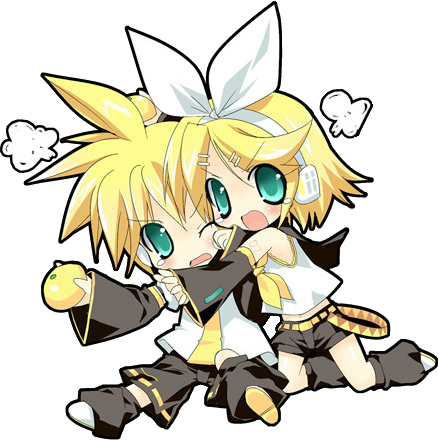 Chibi Png Hd - Rin And Len Kagamine (439x440)