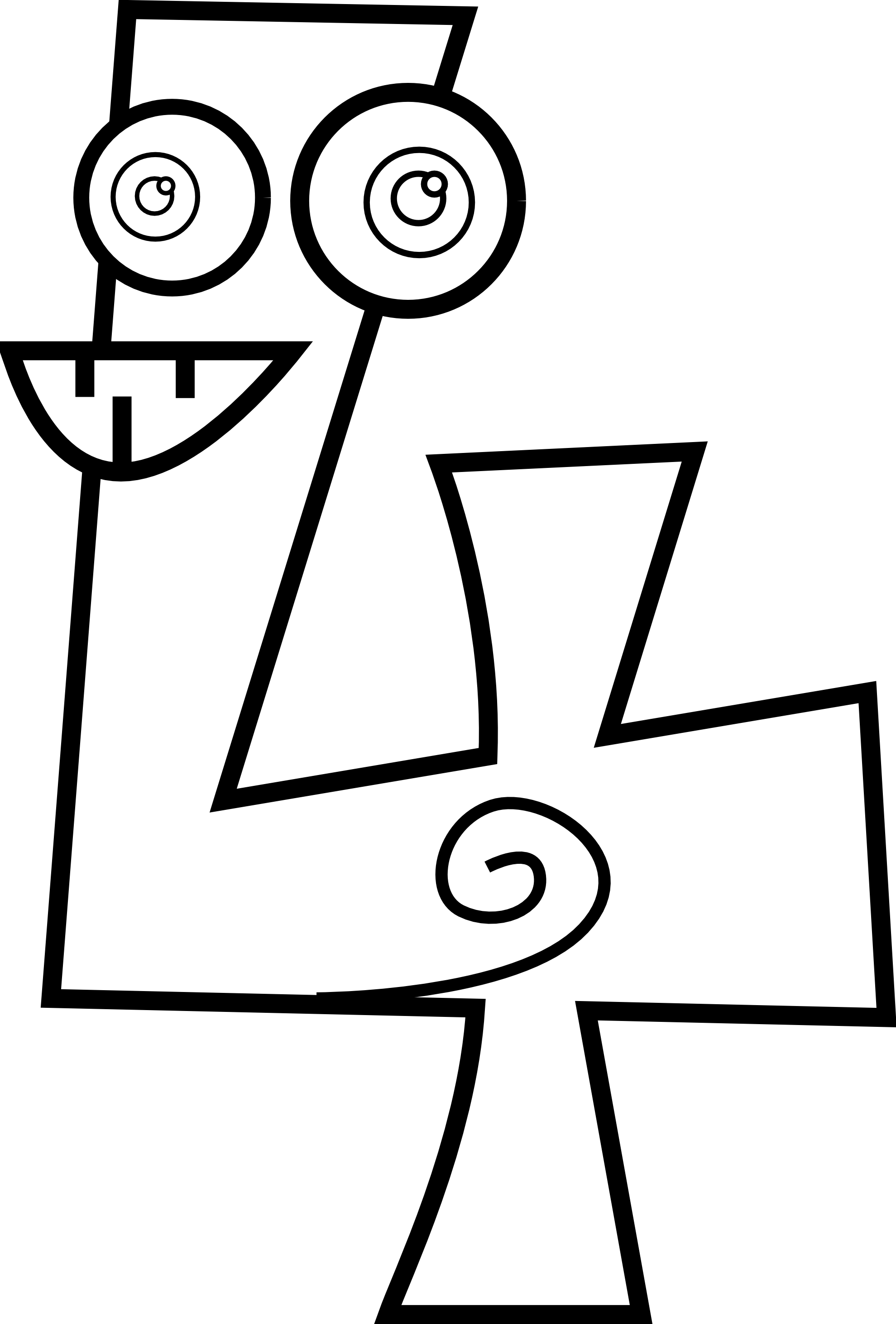 Numbers Clipart Clip Art - Clipart Number 4 Black And White (1979x2923)
