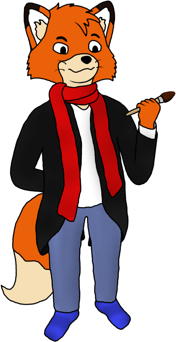 An Artsy Fox In Blue Socks By Lolfox24 - An Artsy Fox In Blue Socks By Lolfox24 (1668x3140)