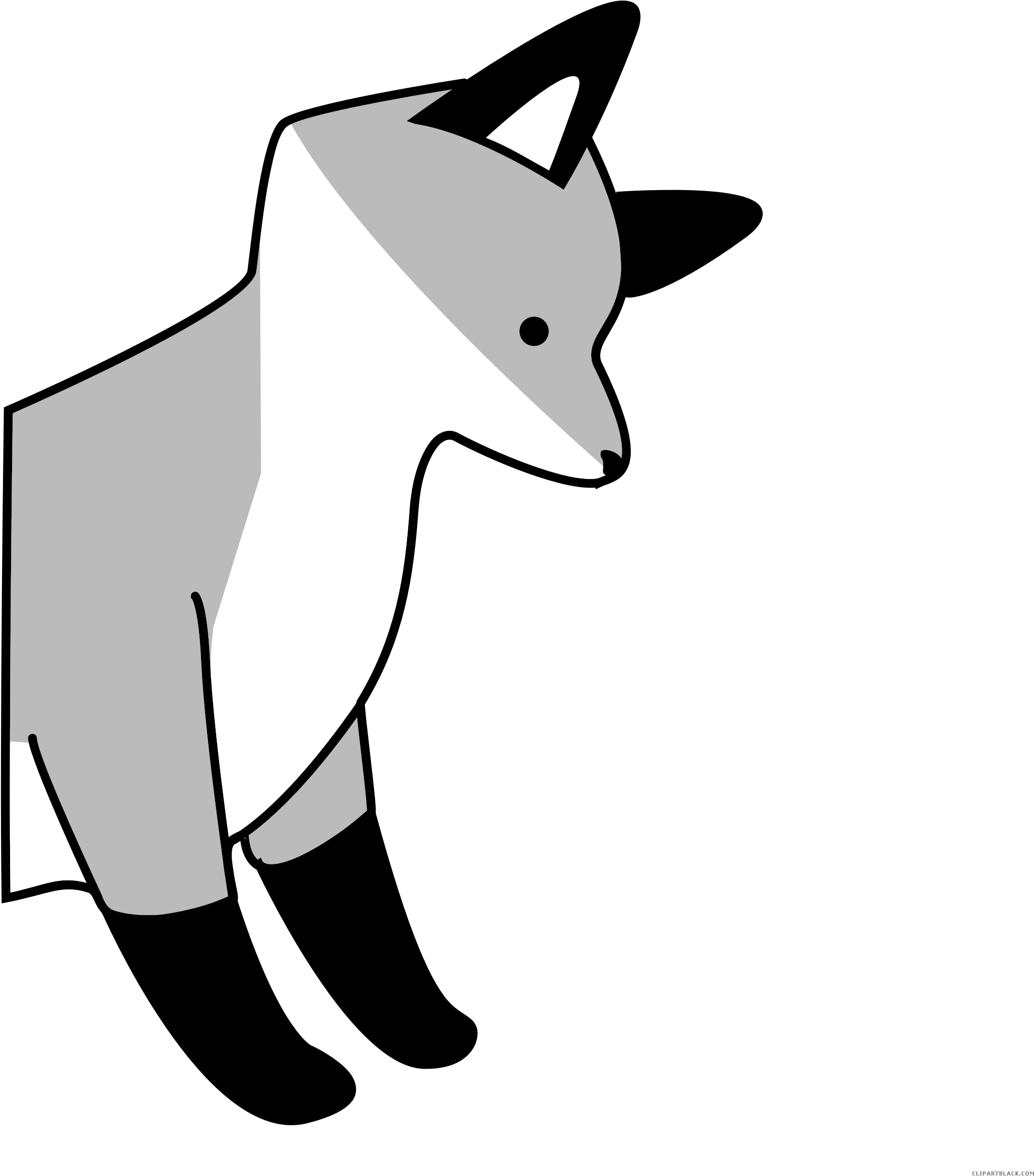 Fox Animal Free Black White Clipart Images Clipartblack - Baby Shower (2400x2400)