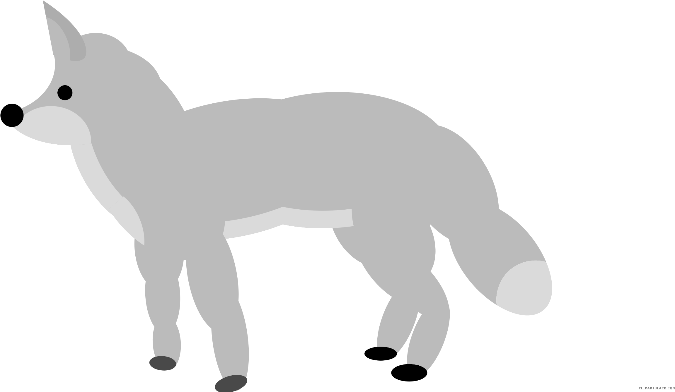 Standing Fox Animal Free Black White Clipart Images - Custom Orange Fox Pup Shower Curtain (2400x1350)