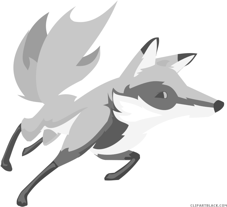 Fox Animal Free Black White Clipart Images Clipartblack - Summer Fox Golf Ball (800x705)