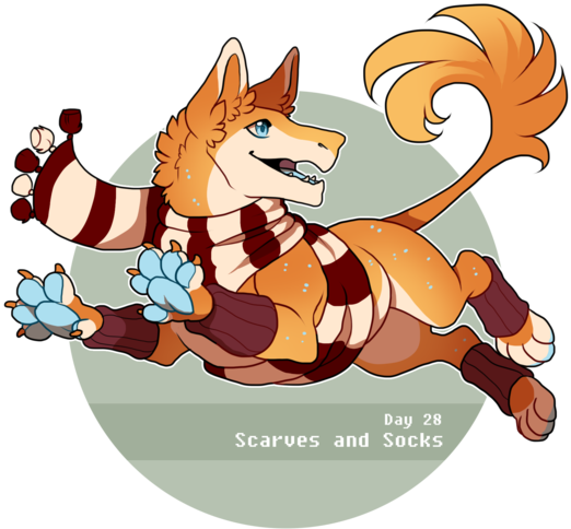 Scarves And Socks By Pudingi - Cartoon (600x575)