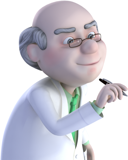 Nice Old Doctor Writing With Pen - Animation 3d Doctor Humans (600x600)
