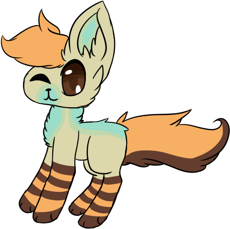 Striped Socks Adoptable - Cartoon (500x500)