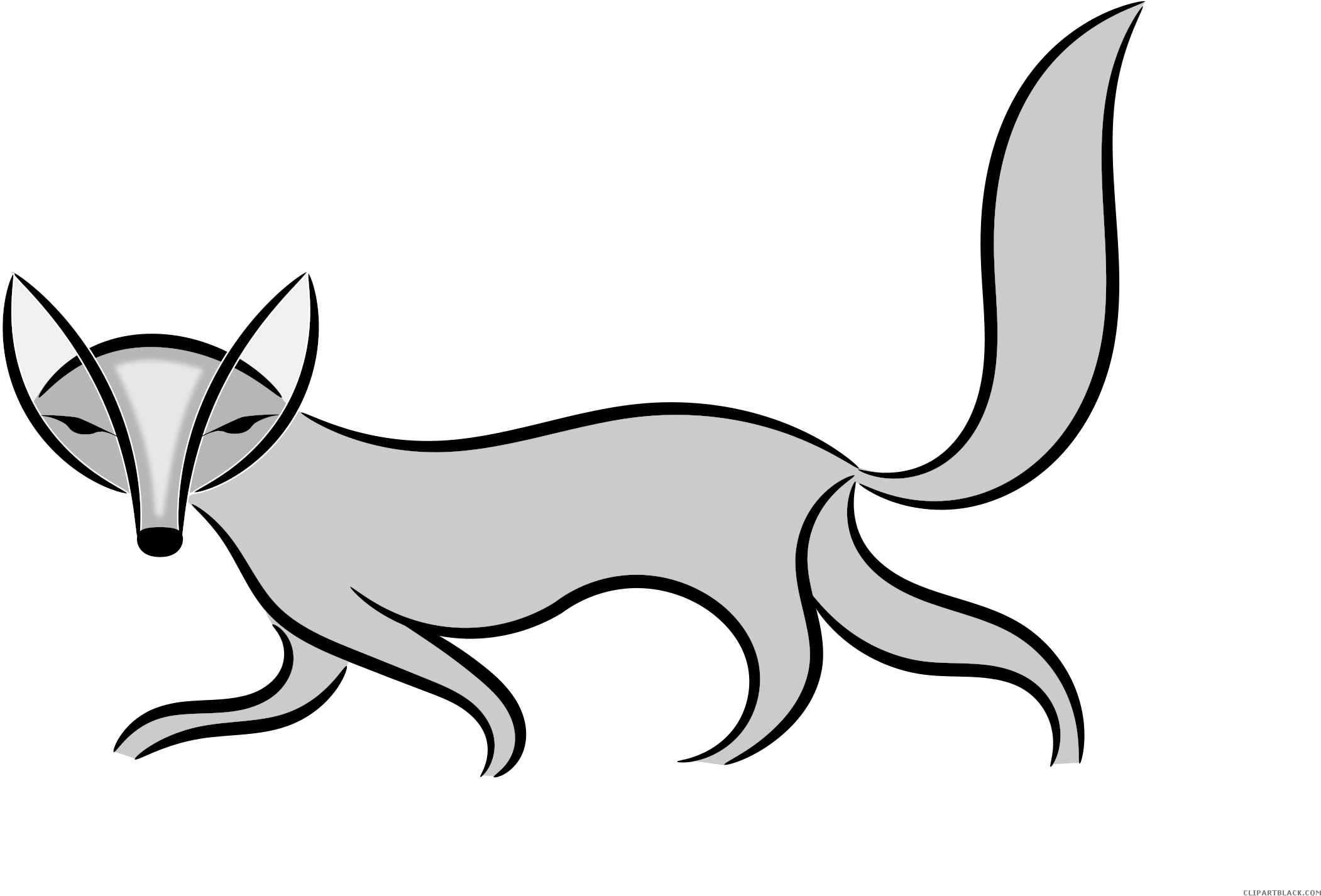Fox Animal Free Black White Clipart Images Clipartblack - Zazzle Fox Key Ring (2400x1629)