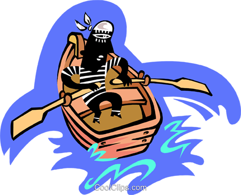Man In Row Boat Royalty Free Vector Clip Art Illustration - Man In Row Boat Royalty Free Vector Clip Art Illustration (480x389)