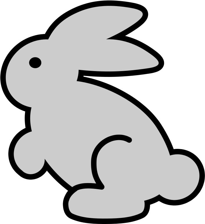 Farm Animals Clipart Line Art - Bunny Clipart (800x800)