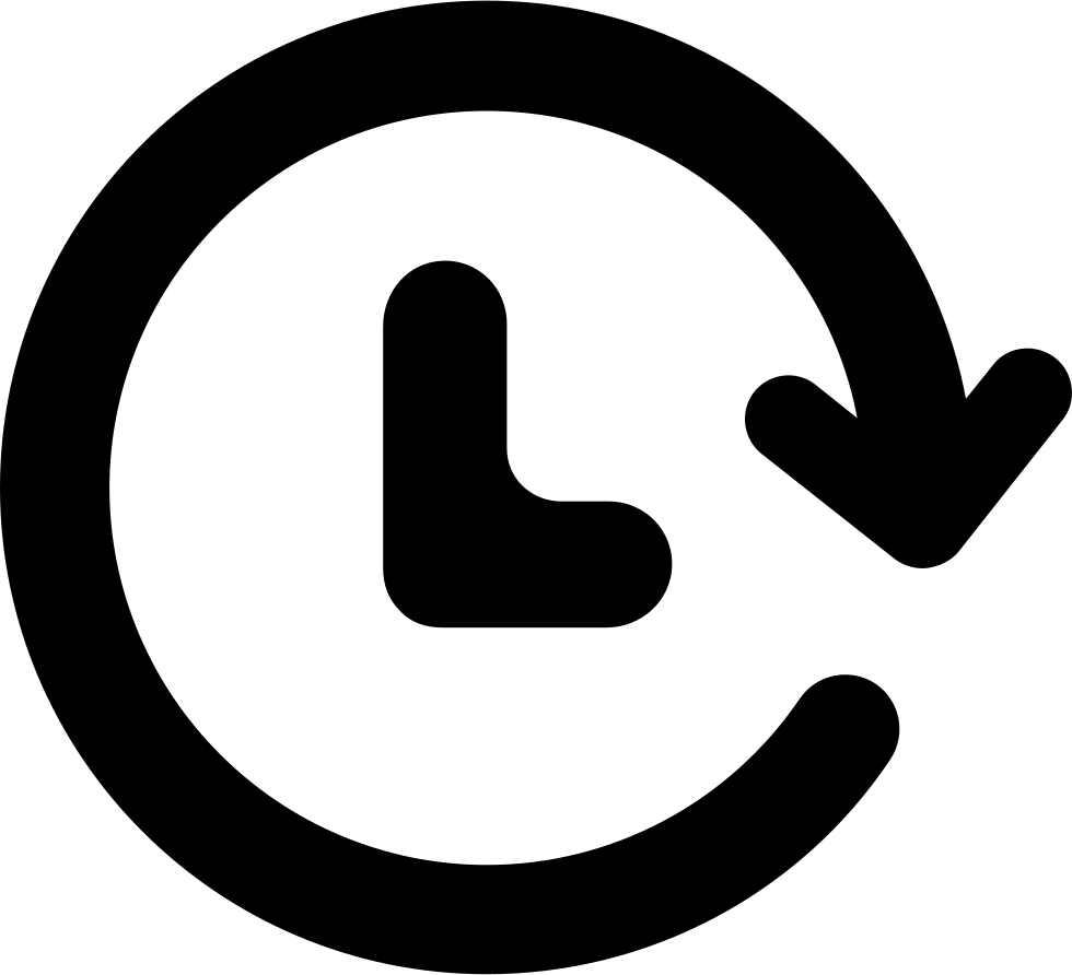 Clock With Refresh Circular Arrow Comments - Clock Back Arrow Vector (980x892)