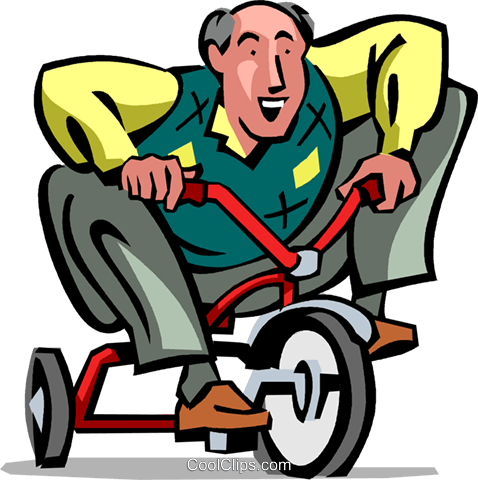 Senior Citizens Royalty Free Vector Clip Art Illustration - Tricycle Cartoon Clip Art (478x480)