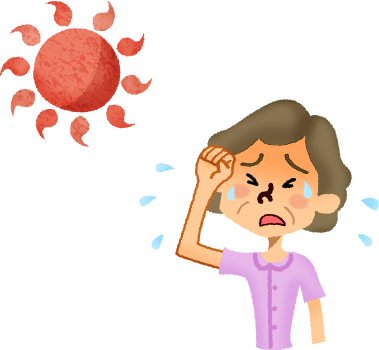 Senior Woman Sweating On A Hot Day - Senior Woman Sweating On A Hot Day (379x350)