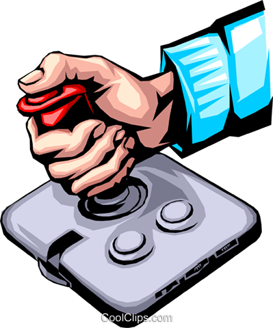 Joystick Clipart - Hand On A Joystick (399x480)
