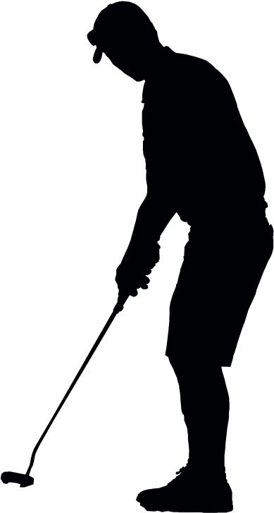 Pin Golf Putting Clip Art - Golf Silhouette Png (682x1024)