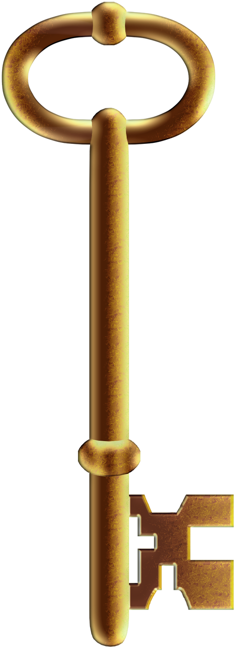 Skeleton Key Escape Room Clip Art - Brass (1000x1333)