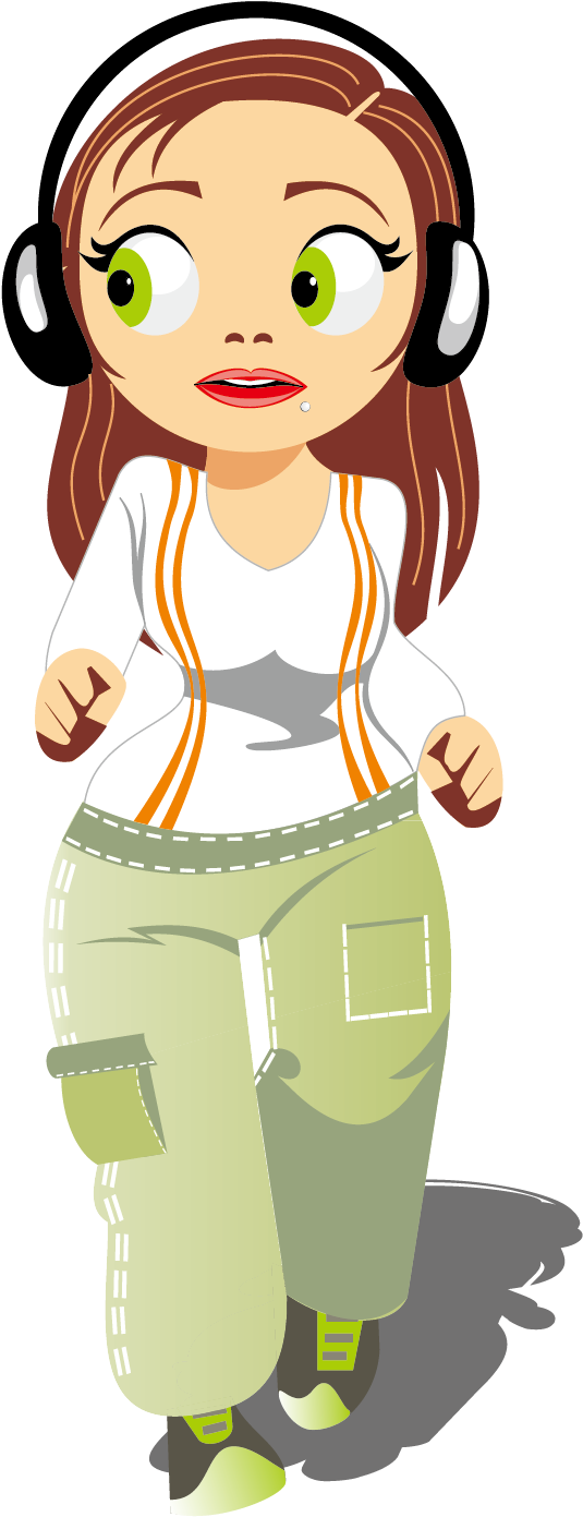 Cartoon Girl Vector Material Jogging - Jogging Cartoon Png (1240x1754)
