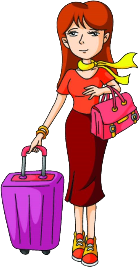 Tourism Woman Clip Art - Desenho Mulher Com Mala Png (701x1000)