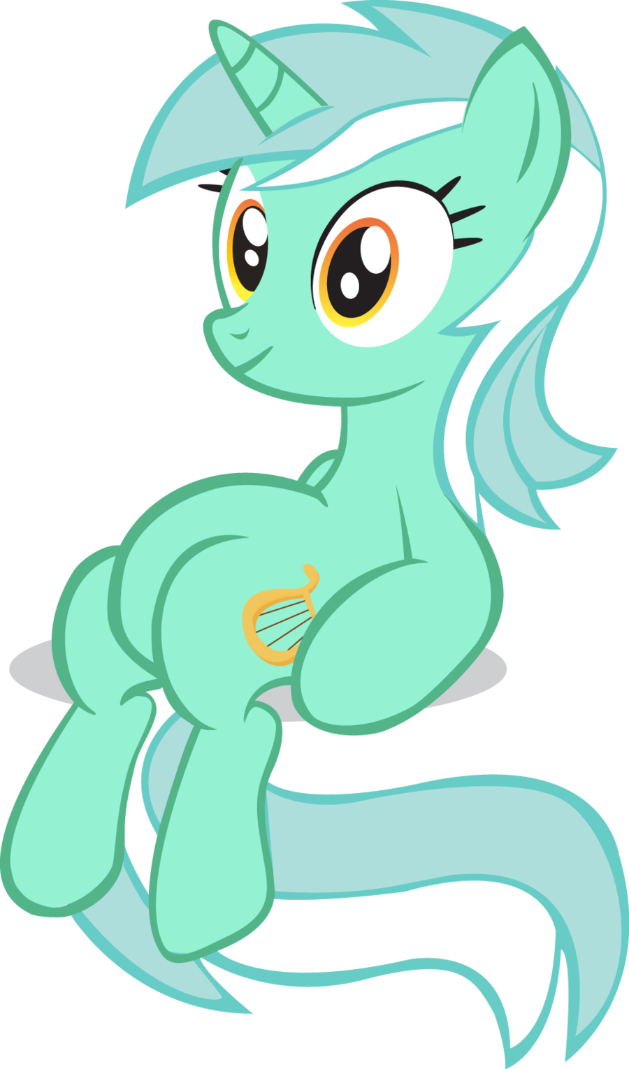 Lyra Heartstrings Sitting - Pony Vector Sitting (900x1530)