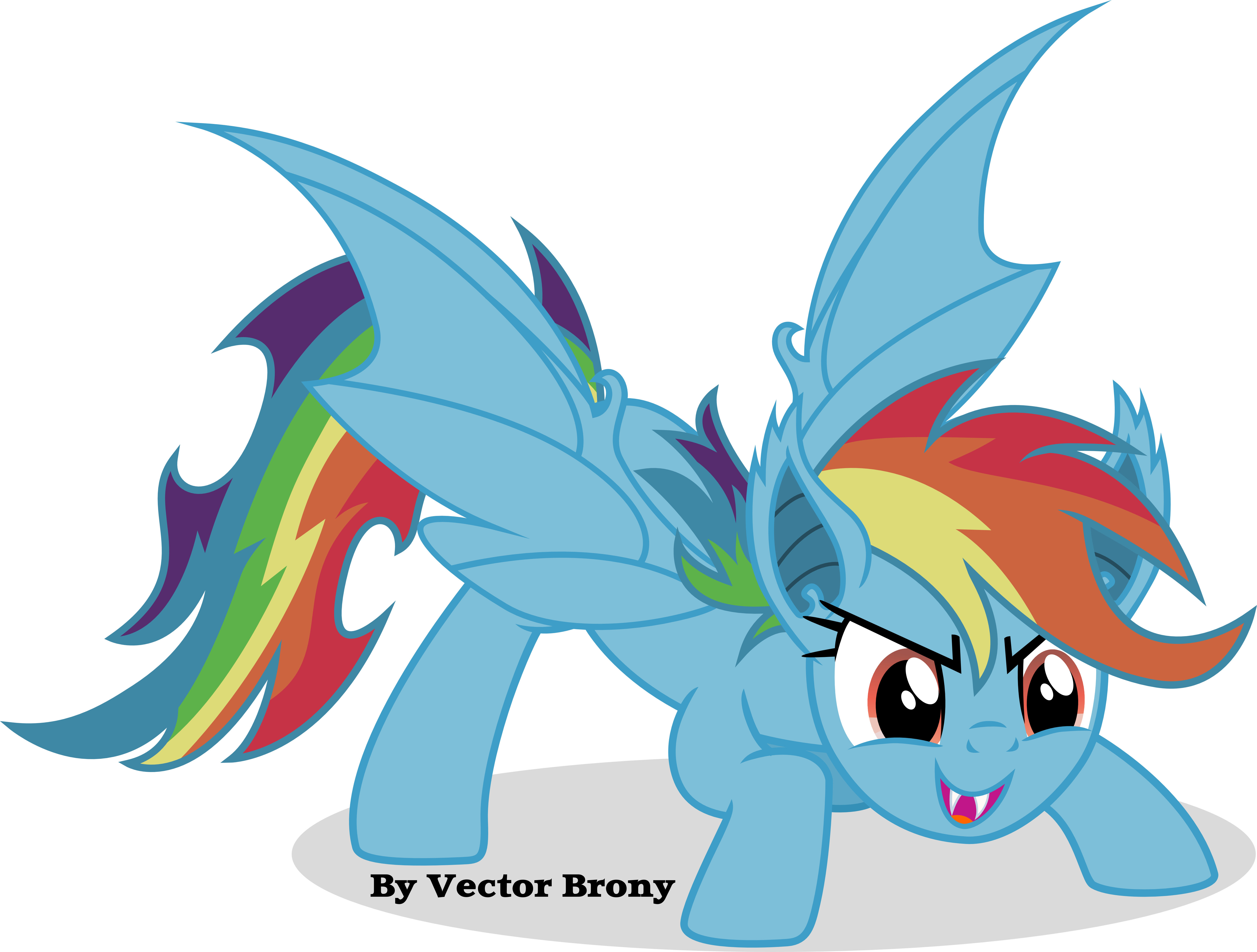 Rainbow Bat By Vector-brony - My Little Pony Bats (5680x4301)