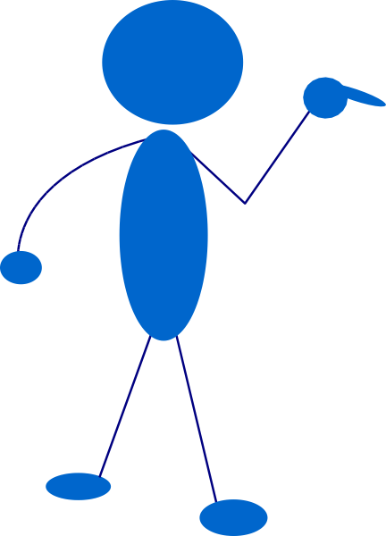 Stickman Point Clip Art - Clipart Man Pointing (432x600)