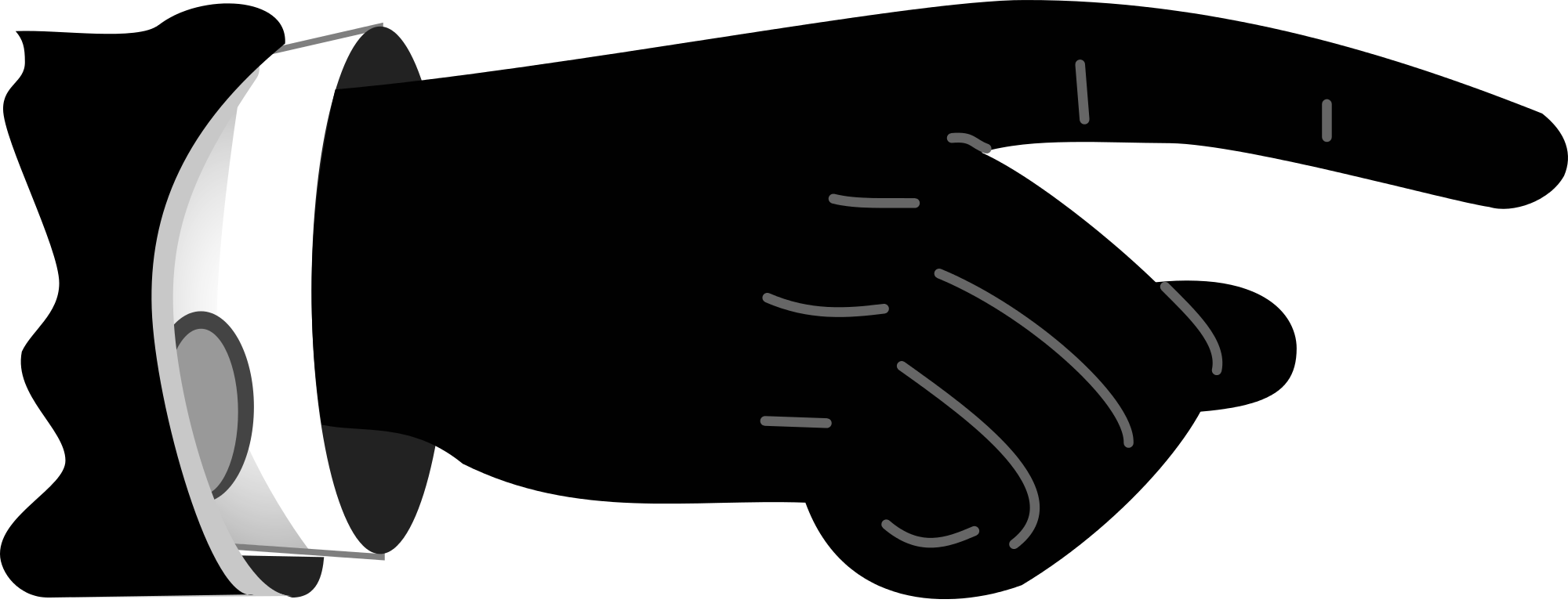 Open - Finger Pointing Right Png (2000x770)