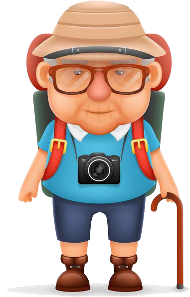 Cartoon Photography Model Sheet Illustration - Old Man Animation Png (504x600)