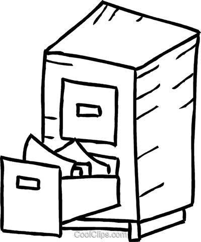 Filing Cabinets Royalty Free Vector Clip Art Illustration - Filing Cabinet (399x480)