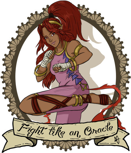 The First In A Series Of “fight Like A Girl”-themed - Cartoon (500x587)