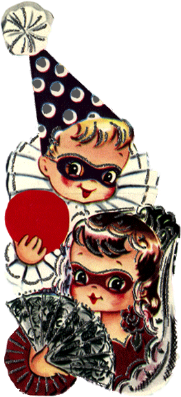 Masquerade Clipart Vintage - Cartoon (281x574)