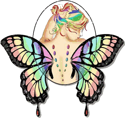 Girl With Butterfly Wings - Imagenes De Buen Inicio De Semana Con Gifs (418x422)