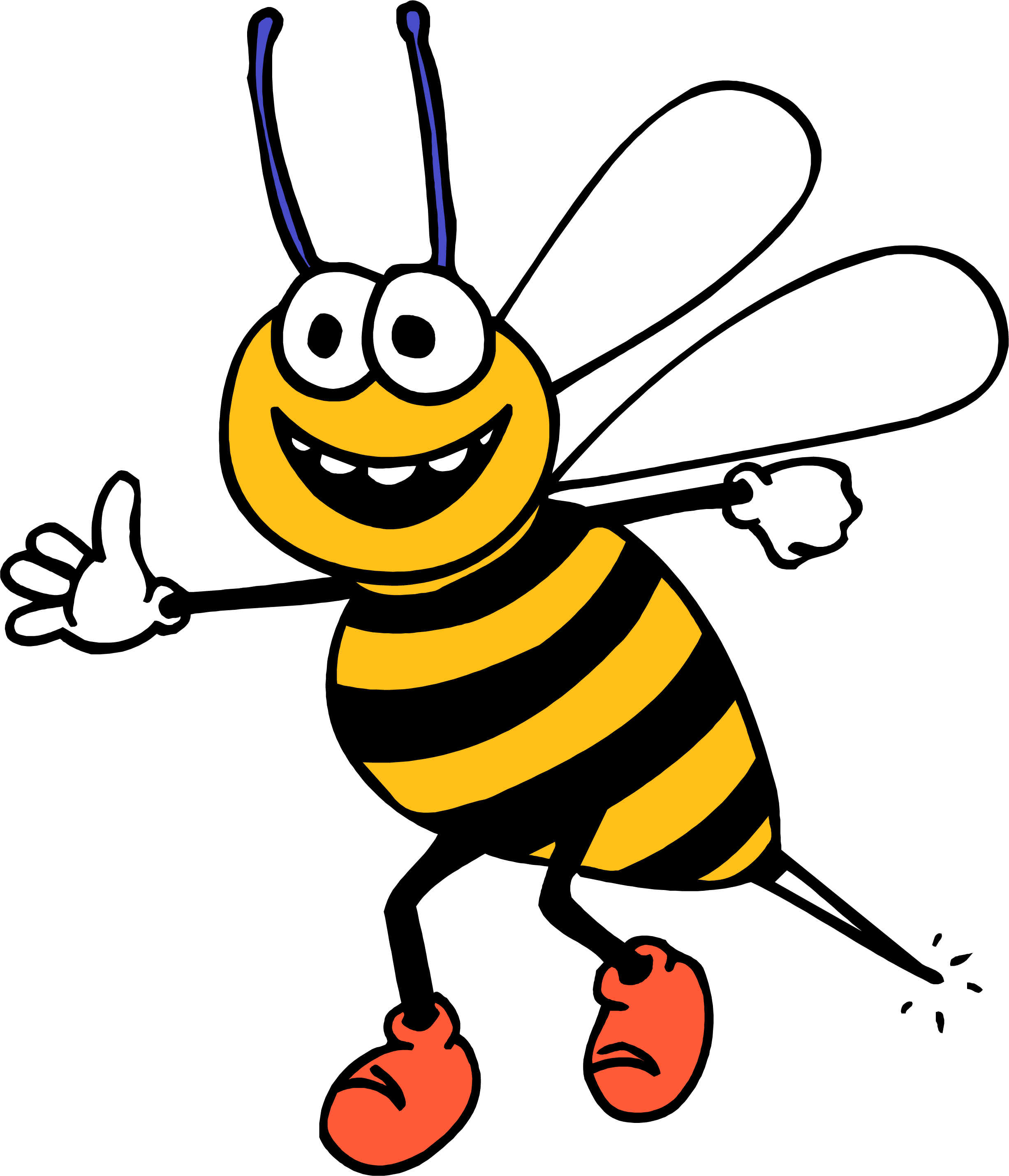 Bee The Pain U2013 When Will It End Clip Art - Happy Bee Clipart (2454x2858)