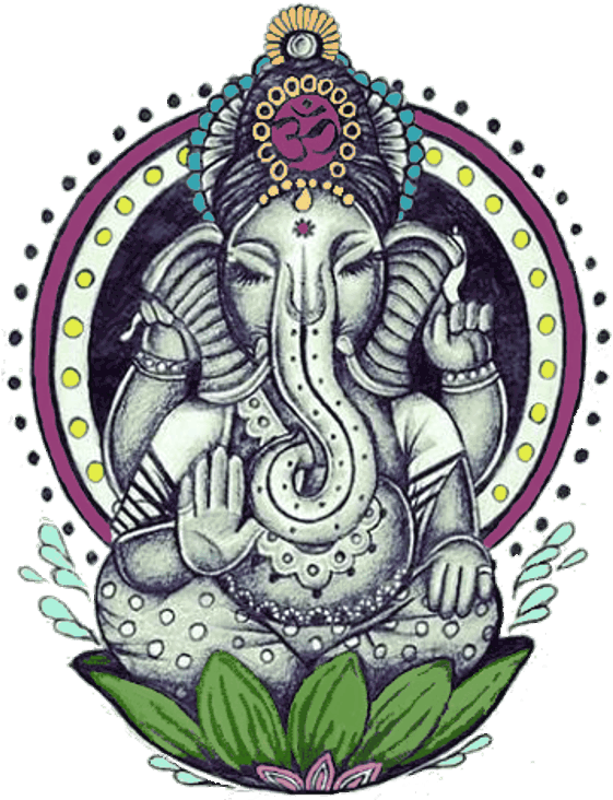 Illustration Art Painting Happiness Buddha Spiritual - Ganesha Tattoo (571x734)