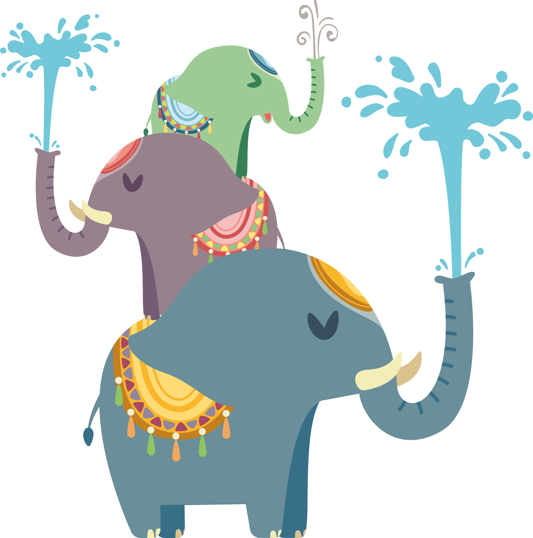 Elephant Splash Clip Art - Vector Graphics (1766x1780)