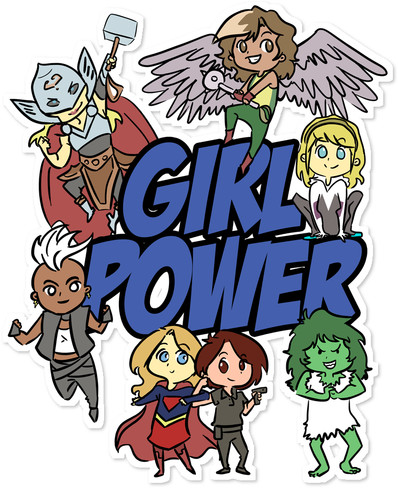 Adesivo Girl Power De Milene Correiana - Cartoon (962x962)